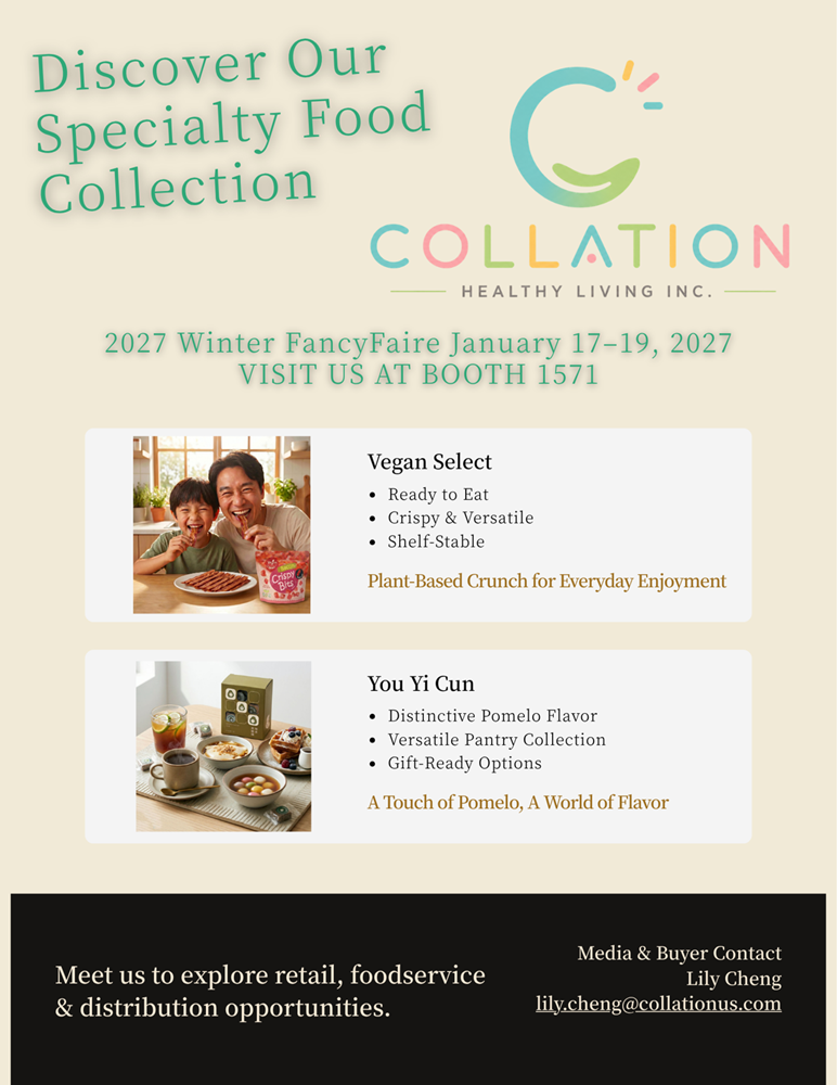Collation Healthy Living to Showcase Vegan Select and You Yi Cun at 2027 Winter FancyFaire