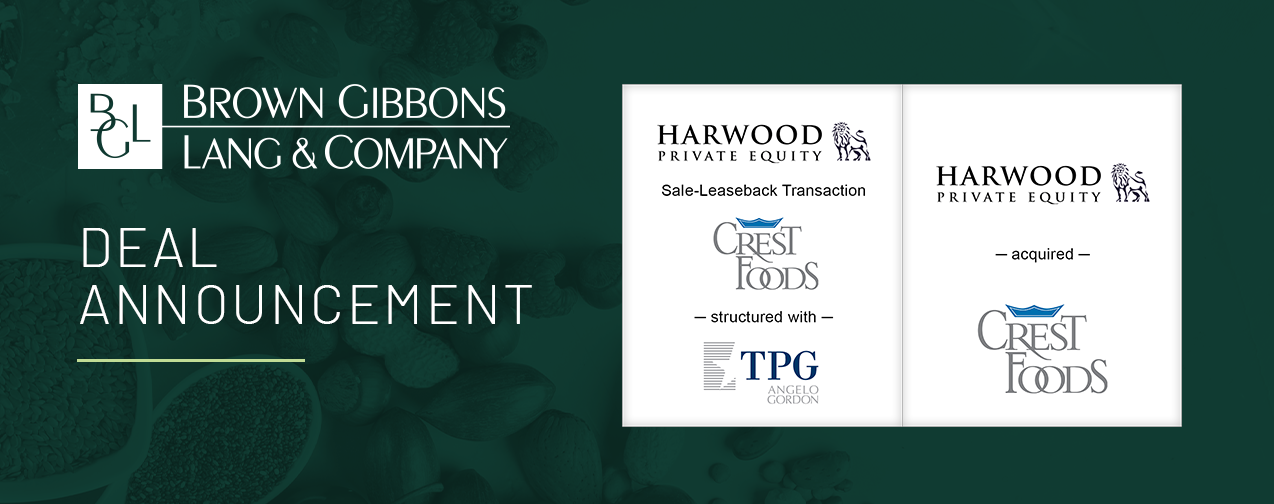 BGL Announces the Acquisition of Crest Foods by Harwood Private Equity