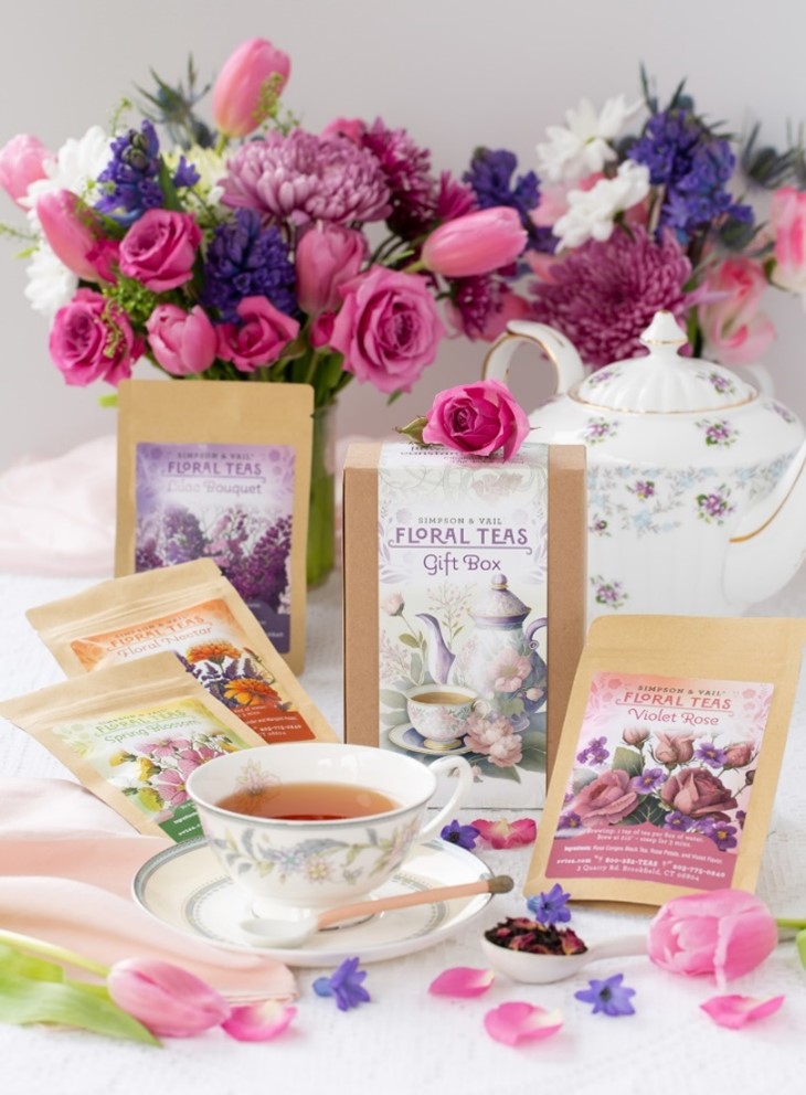 Simpson & Vail introduces a Floral Tea Gift Box in time for Mother’s Day featuring Four Exquisite Floral Loose Leaf Teas