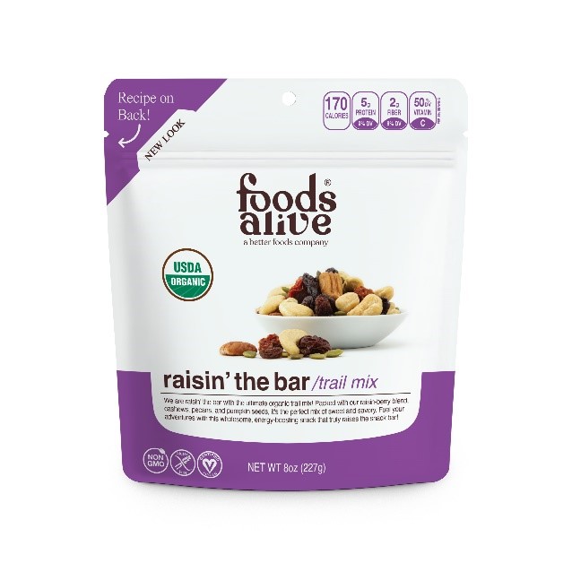 Foods Alive Launches Raisin’ the Bar Trail Mix